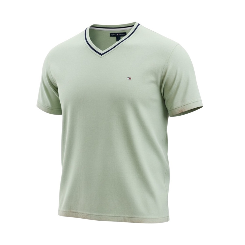 NWOT Tommy Hilfiger Men’s V-neck Short Sleeved T-shirt Top Sz XL light green